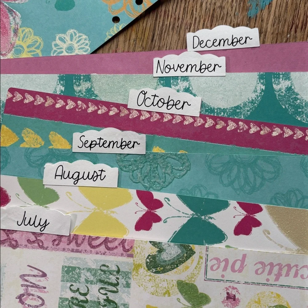 28 Colorful Butterfly Hearts A5 Planner Monthly Dividers Set